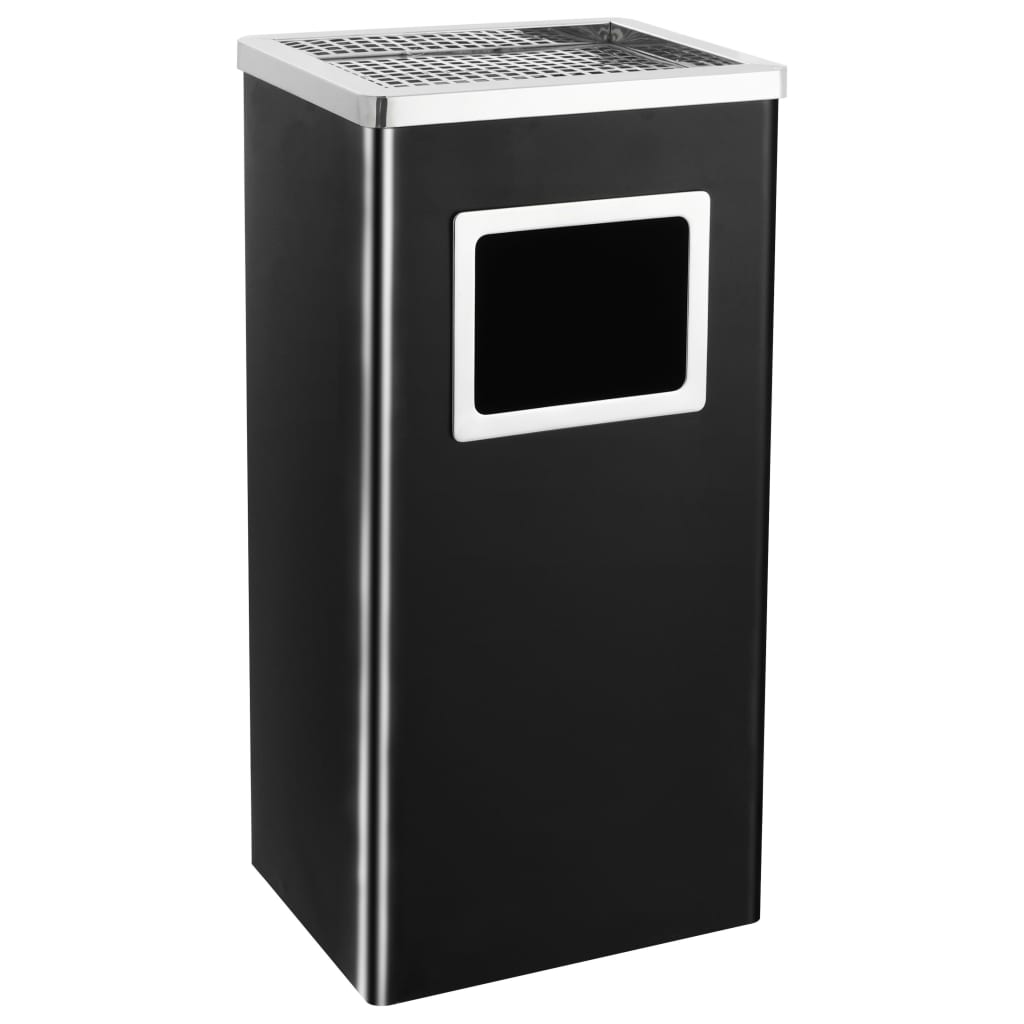 VidaXL Aschenbecher/Abfalleimer für Hotels, 45 l, Stahl, Schwarz