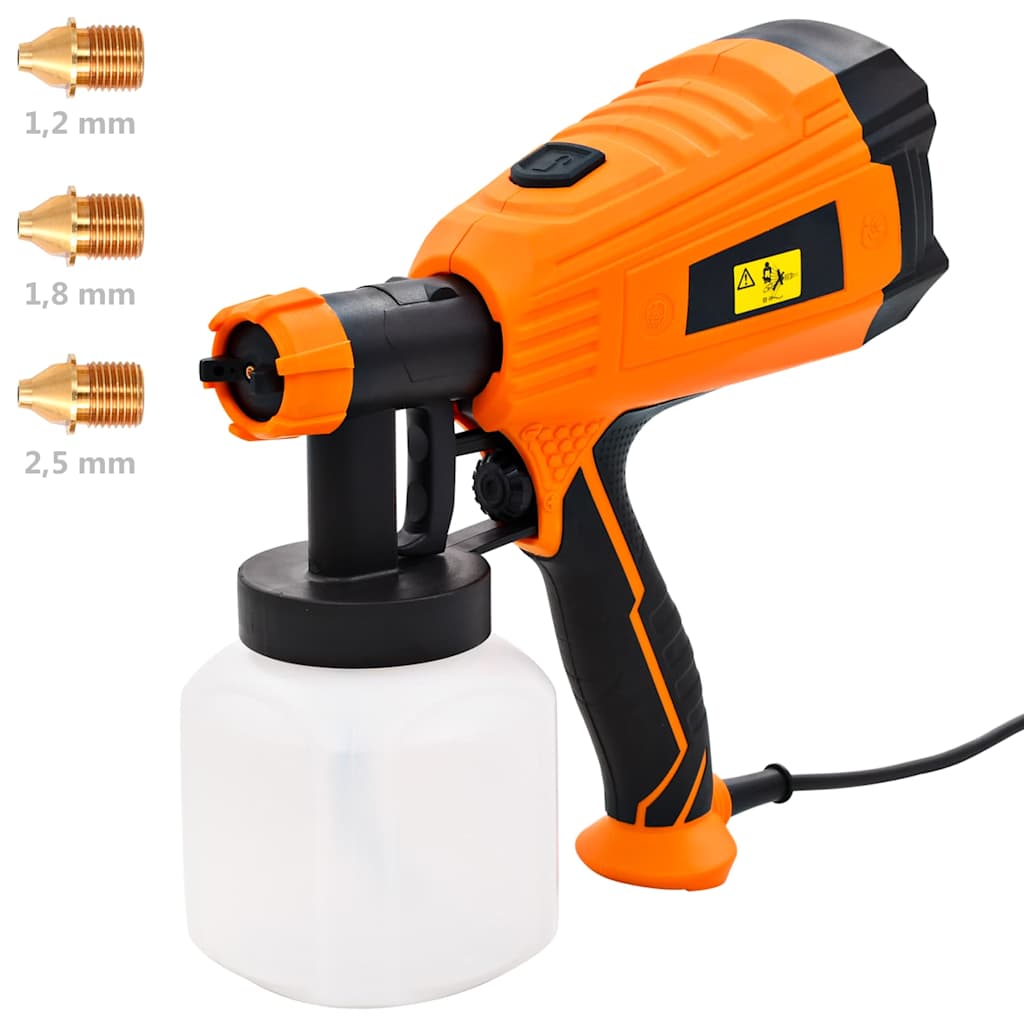 VidaXL Elektrische Farbspritzpistole mit 3 Düsen, 500 W, 800 ml