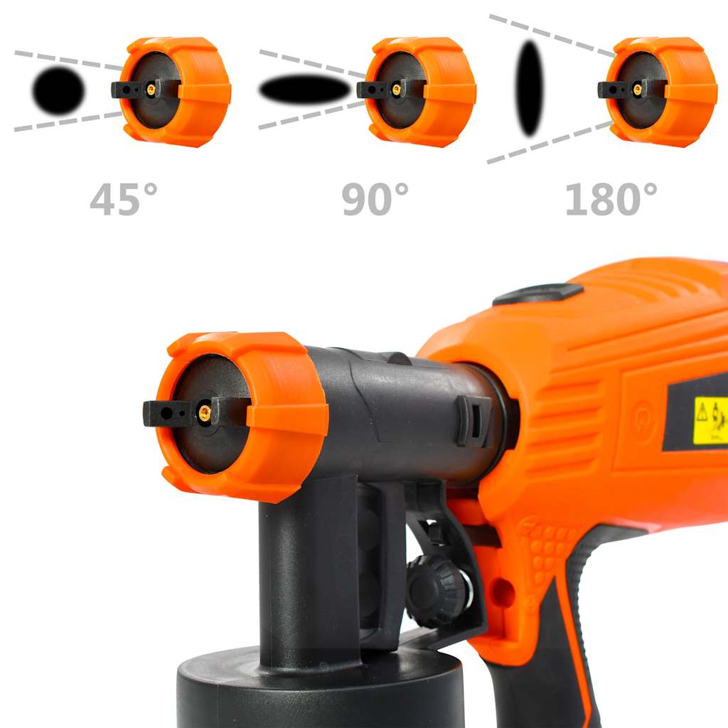 VidaXL Elektrische Farbspritzpistole mit 3 Düsen, 500 W, 800 ml