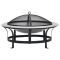Vidaxl tuinvuurplaats met grill 76 cm roestvrij staal