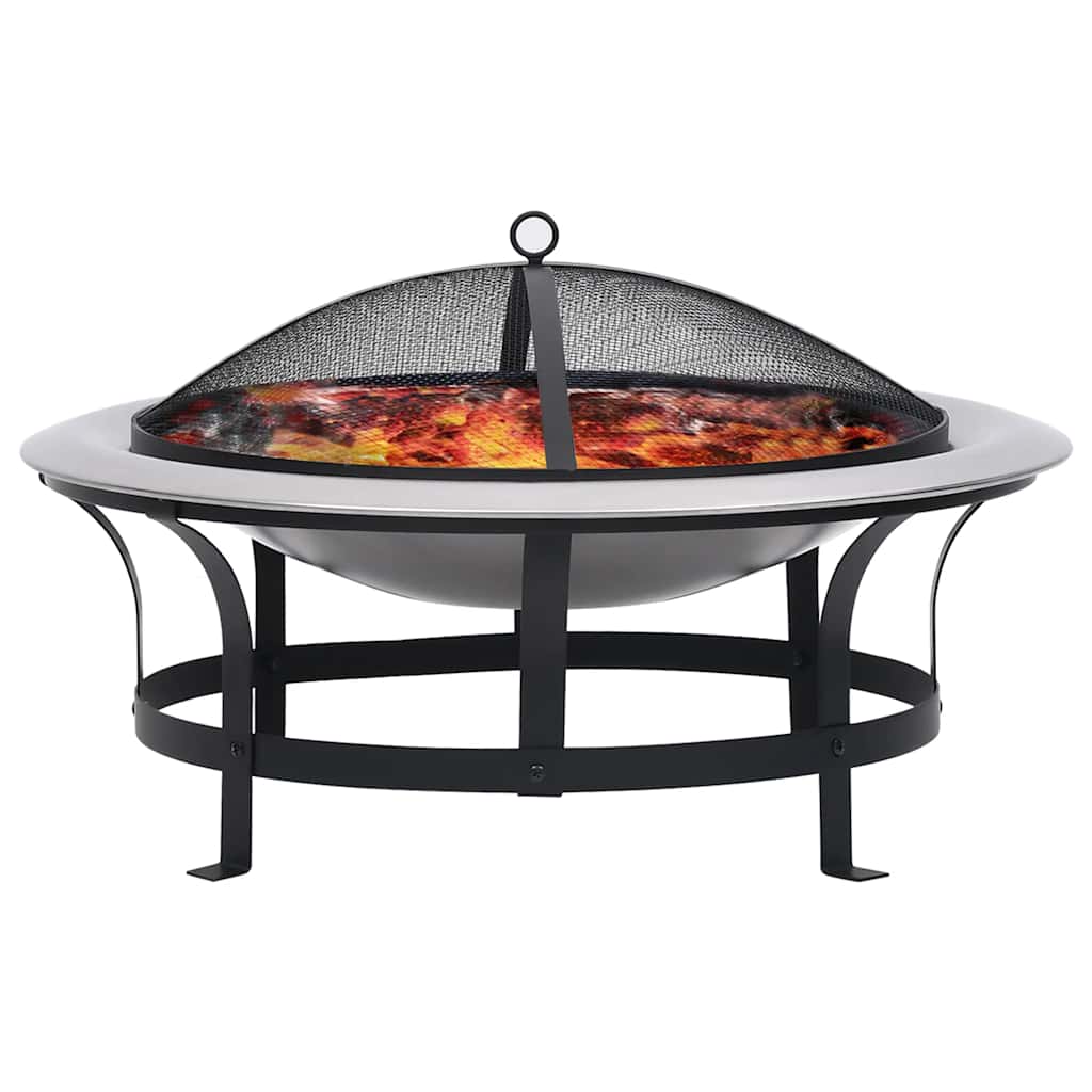 Vidaxl tuinvuurplaats met grill 76 cm roestvrij staal
