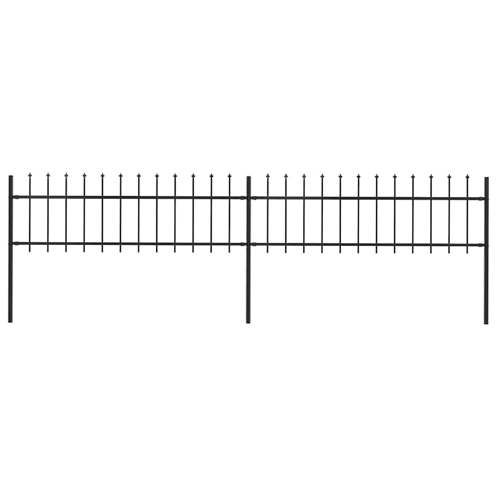 Vidaxl tuinhek met speerpunt staal 359x60 cm zwart