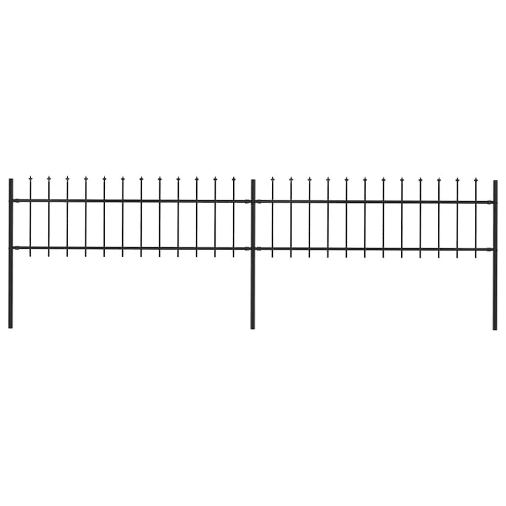 Vidaxl tuinhek met speerpunt staal 337x60 cm zwart