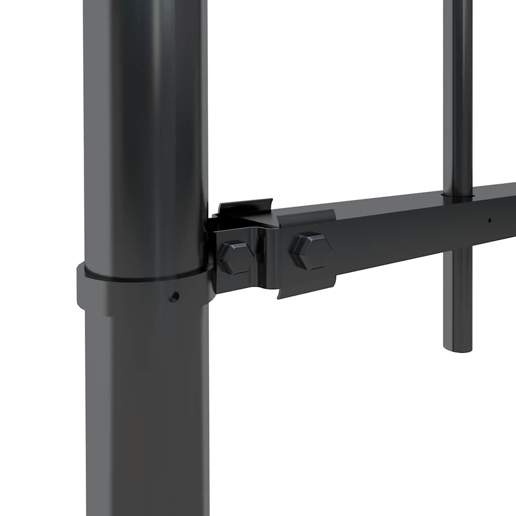 Vidaxl tuinhek met speerpunt staal 337x60 cm zwart