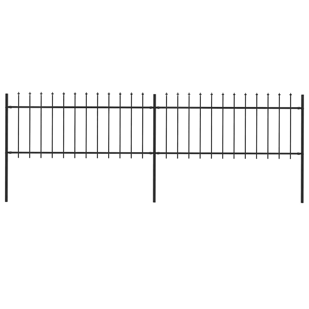 Vidaxl tuinhek met speerpunt staal 359x80 cm zwart