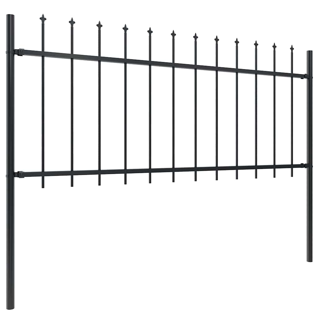 Vidaxl tuinhek met speerpunt staal 714,5x80 cm zwart