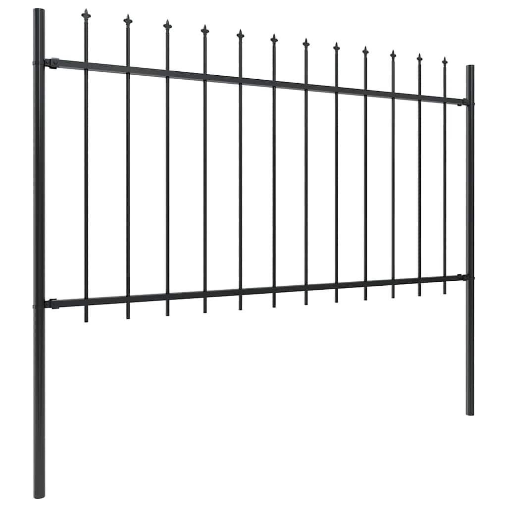 Vidaxl tuinhek met speerpunt staal 537x100 cm zwart