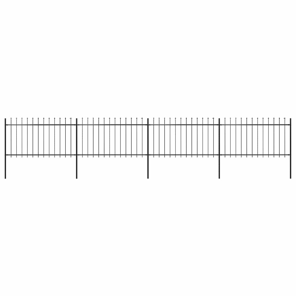 Vidaxl tuinhek met speerpunt staal 714,5x100 cm zwart
