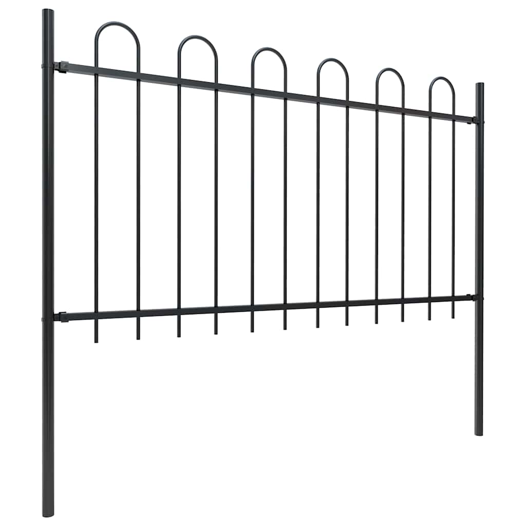 Vidaxl tuinhek met ringtop staal 359x100 cm zwart