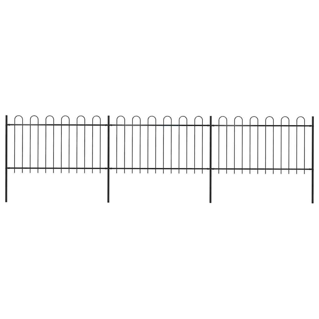 Vidaxl tuinhek met ringtop staal 537x100 cm zwart