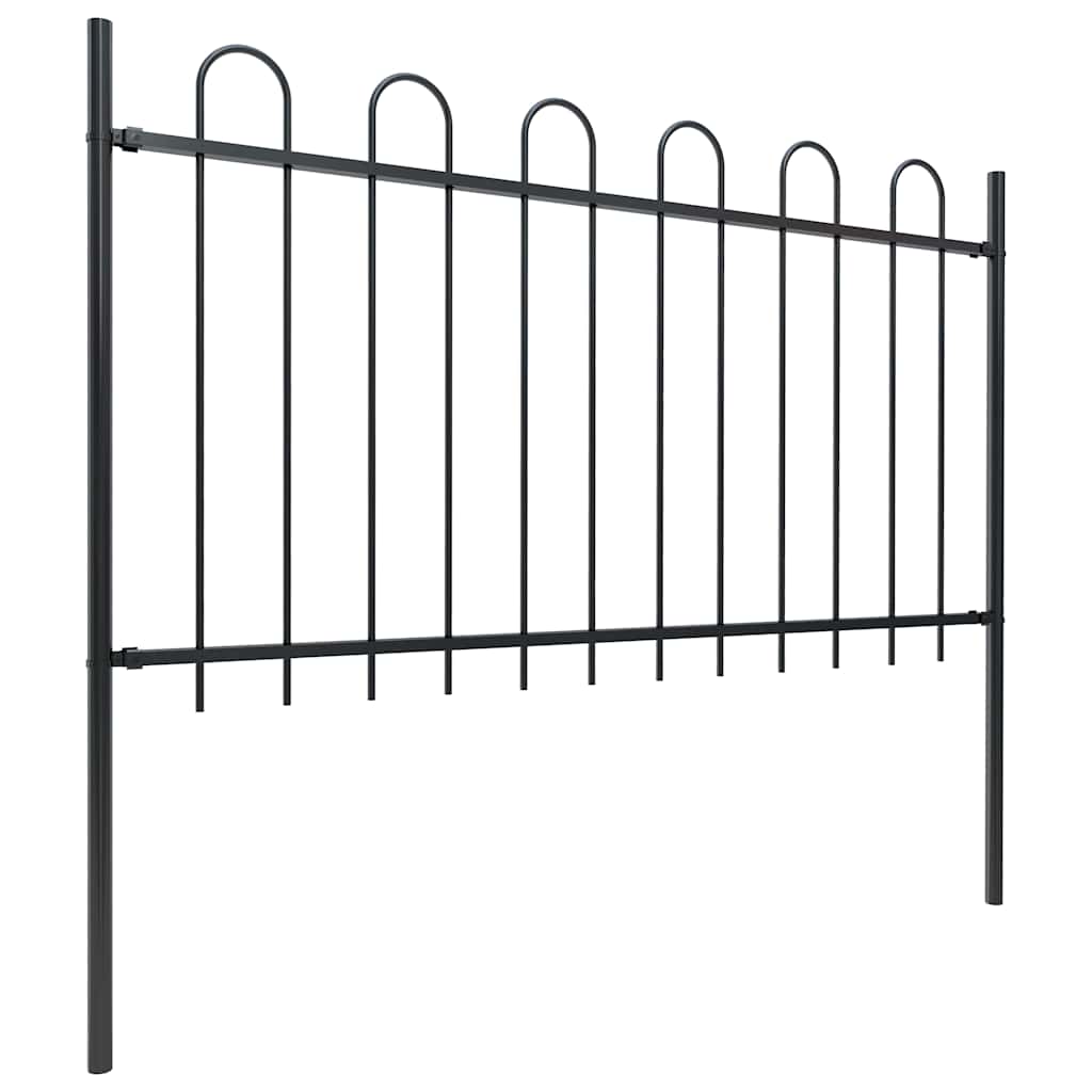 Vidaxl tuinhek met ringtop staal 537x100 cm zwart