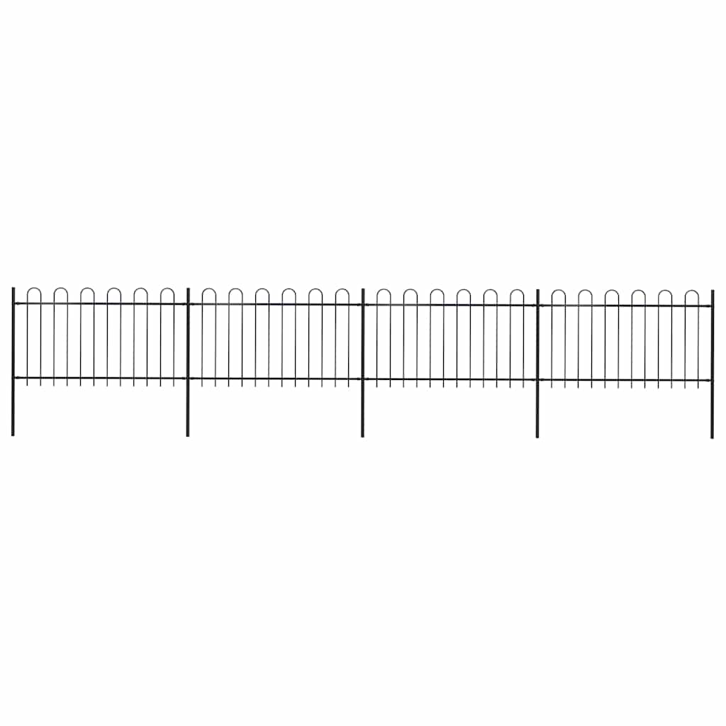 Vidaxl tuinhek met ringtop staal 714,5x100 cm zwart