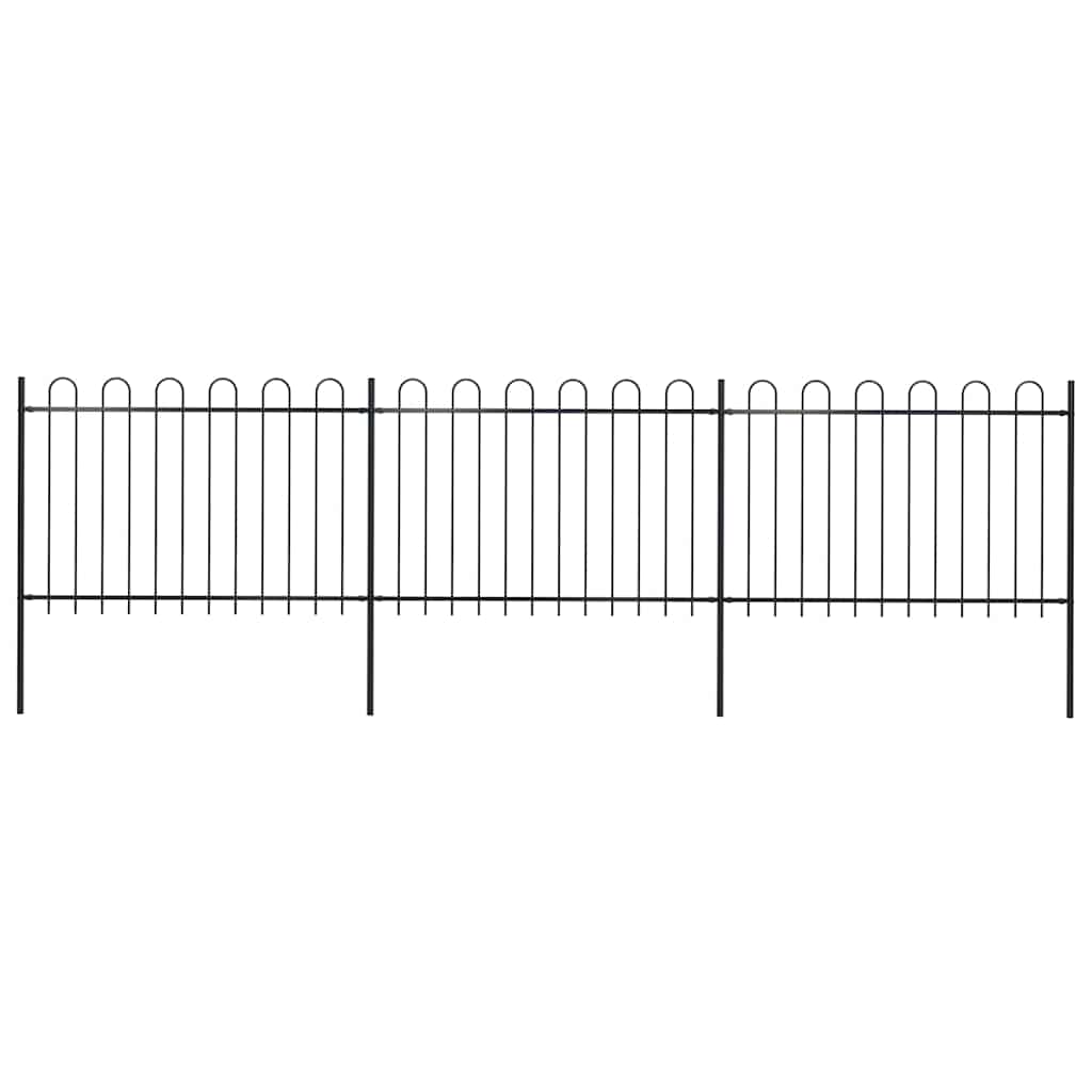 Vidaxl tuinhek met ringtop staal 537x120 cm zwart