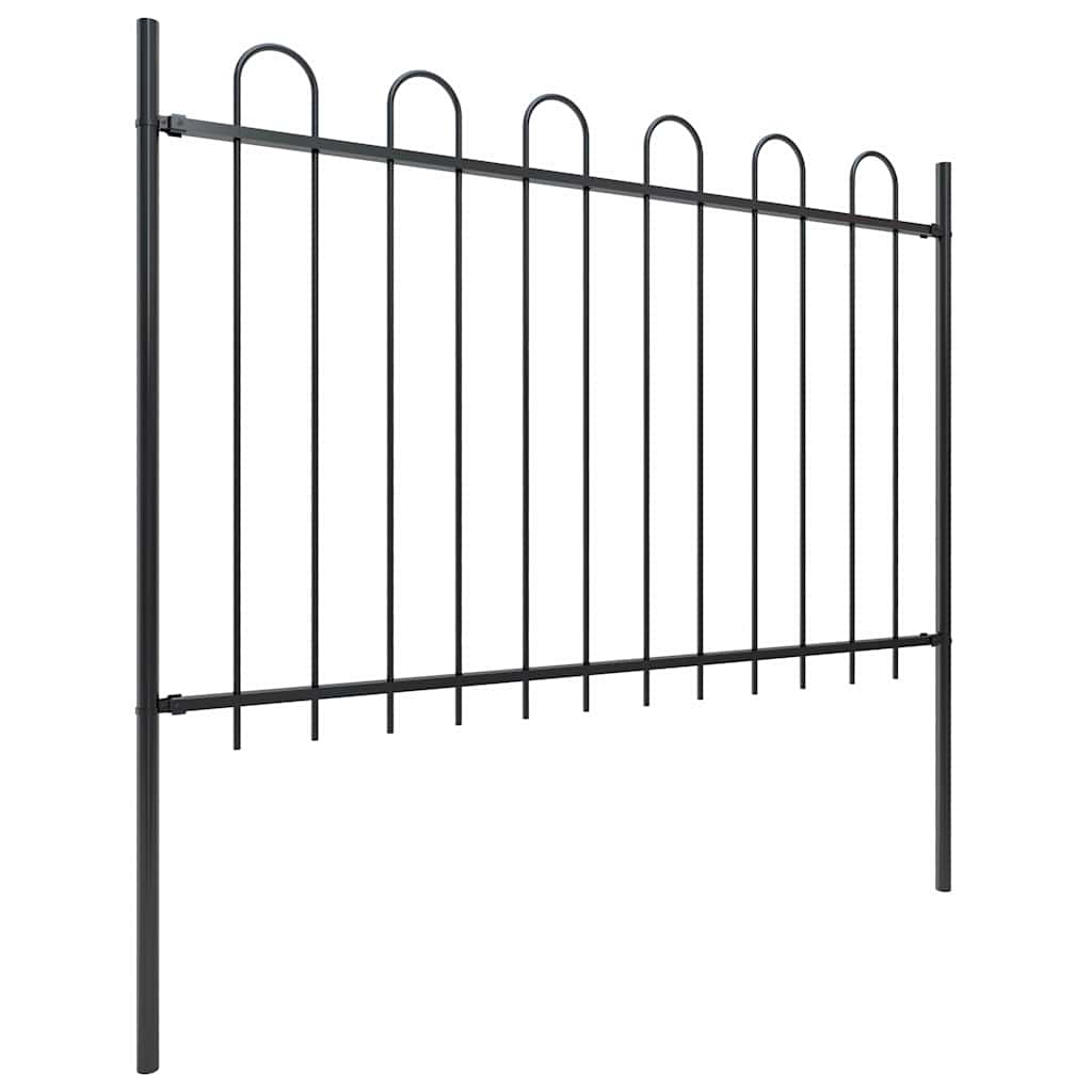 Vidaxl tuinhek met ringtop staal 537x120 cm zwart