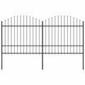 Vidaxl tuinhek met speerpunt staal 359x175 cm zwart