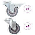 Vidaxl 8 st zwenkwielen met boutgaten 50 mm