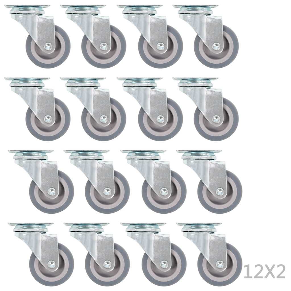 Vidaxl 72 st zwenkwielen 50 mm