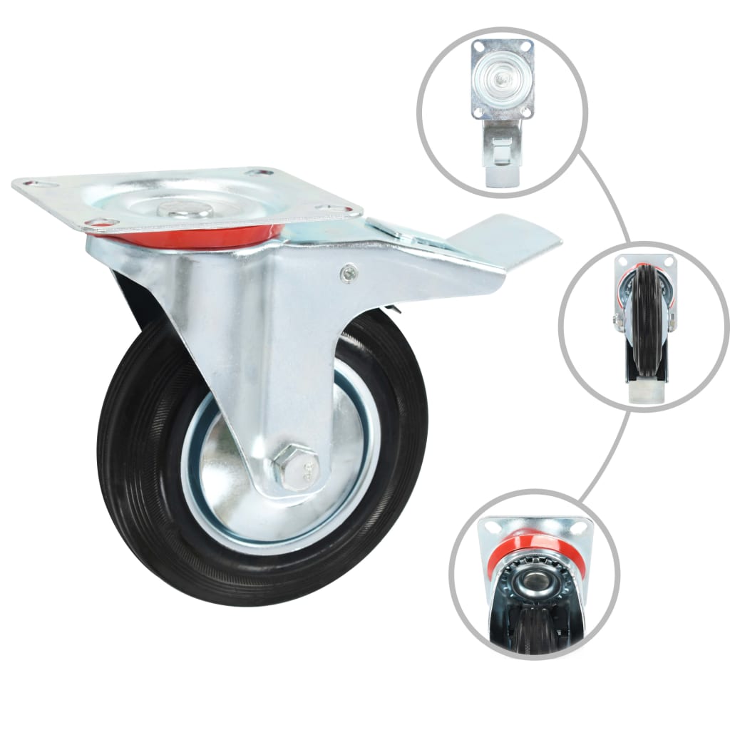 Vidaxl 12 st zwenkwielen 160 mm