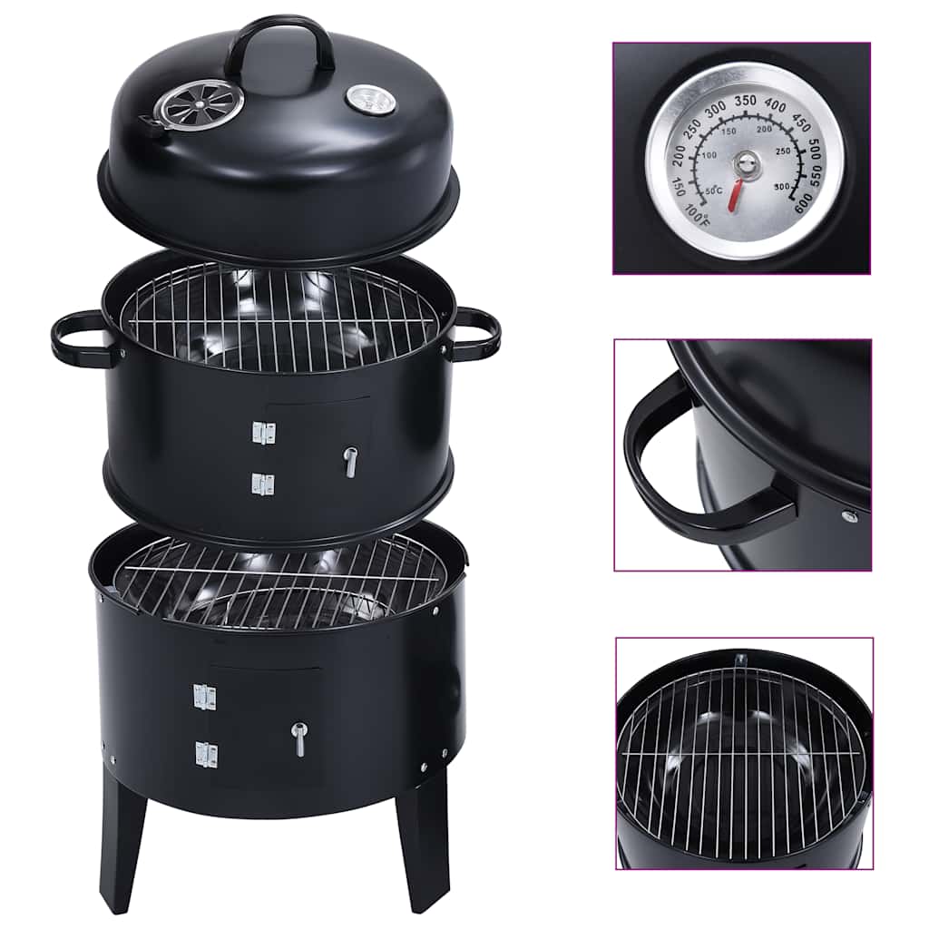VidaXL Holzkohle-Räuchergrill 3-in-1 40 x 80 cm