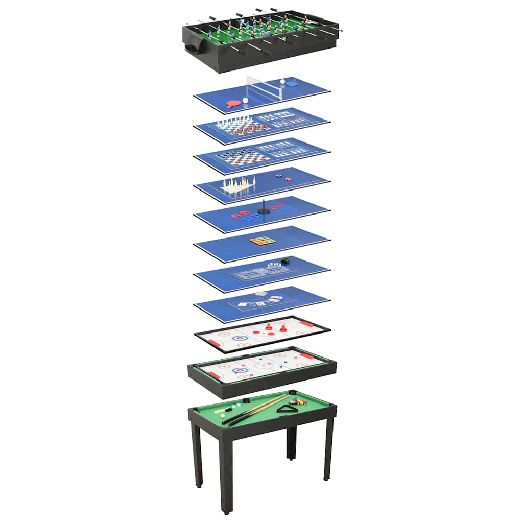 VidaXL Multispart-Tisch 15-in-1 121x61x82 cm Schwarz