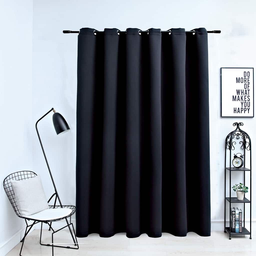 VidaXL Verdunkelungsvorhang mit Metallringen 290x245 cm Schwarz