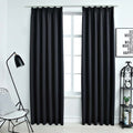 VidaXL Verdunkelungsvorhänge mit Haken, 2 Stück, 140 x 245 cm, Schwarz
