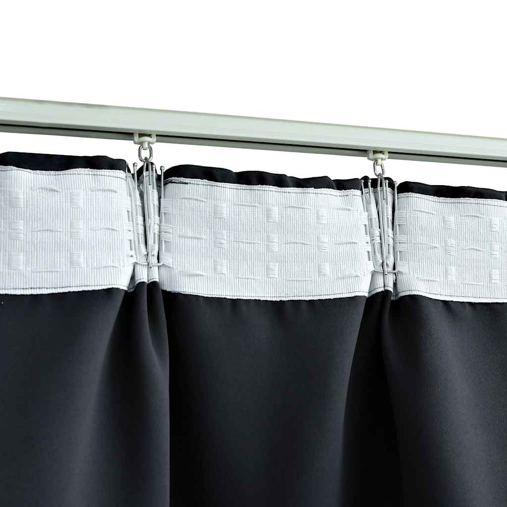 VidaXL Verdunkelungsvorhang mit Haken 290x245 cm Schwarz