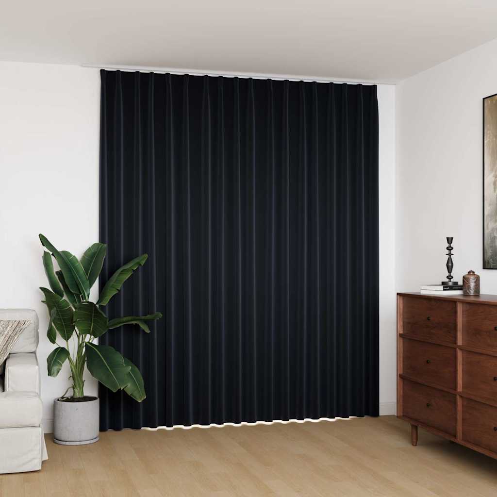 VidaXL Verdunkelungsvorhang mit Haken 290x245 cm Schwarz