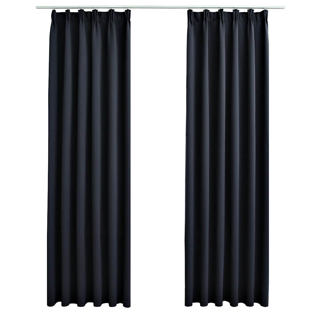 VidaXL Verdunkelungsvorhänge mit Haken, 2 Stück, 140 x 175 cm, Anthrazit