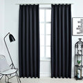 Vidaxl gordijnen verduisterend met haken 2 st 140x175 cm antraciet