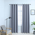 VidaXL Verdunkelungsvorhang mit Metallringen, 2 Stück, 140 x 225 cm, Grau