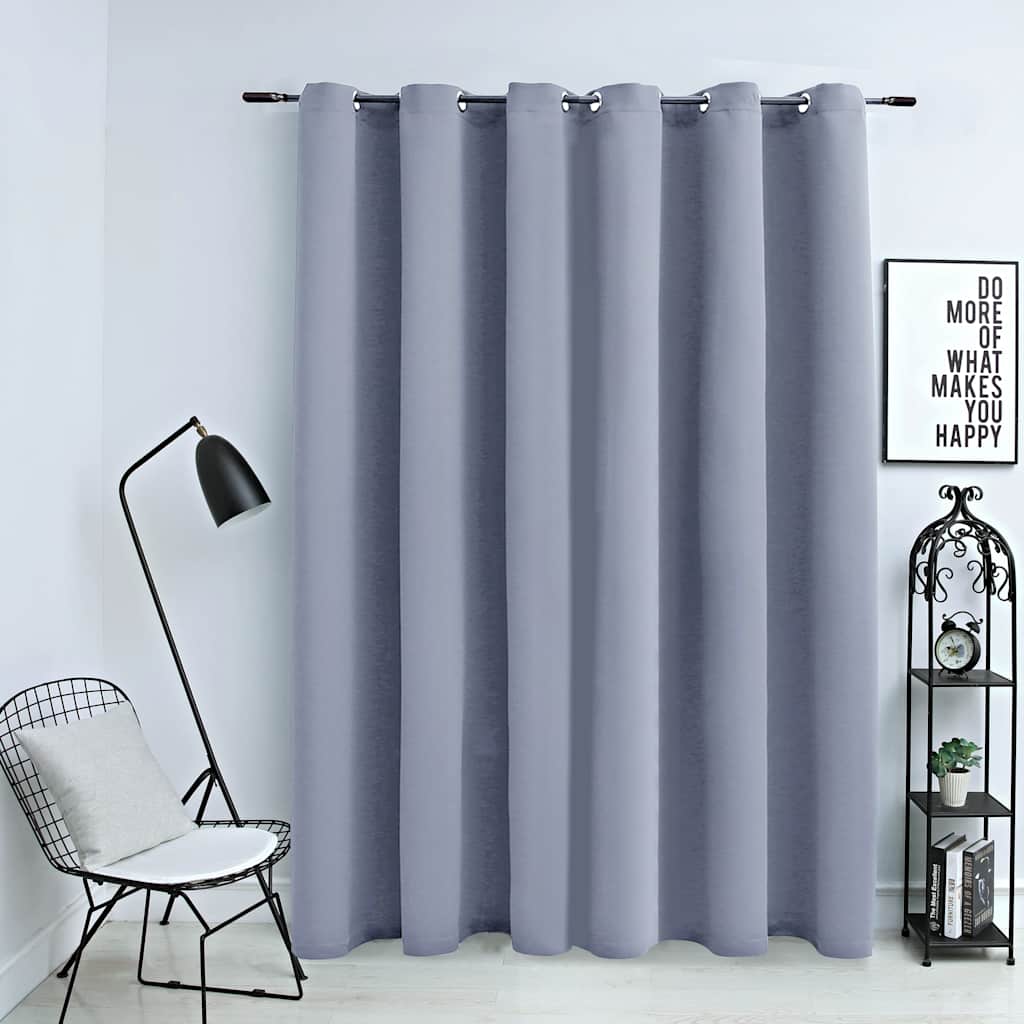 VidaXL Verdunkelungsvorhang mit Metallringen 290x245 cm Grau