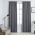 Vidaxl gordijnen verduisterend met haken 2 st 140x245 cm grijs
