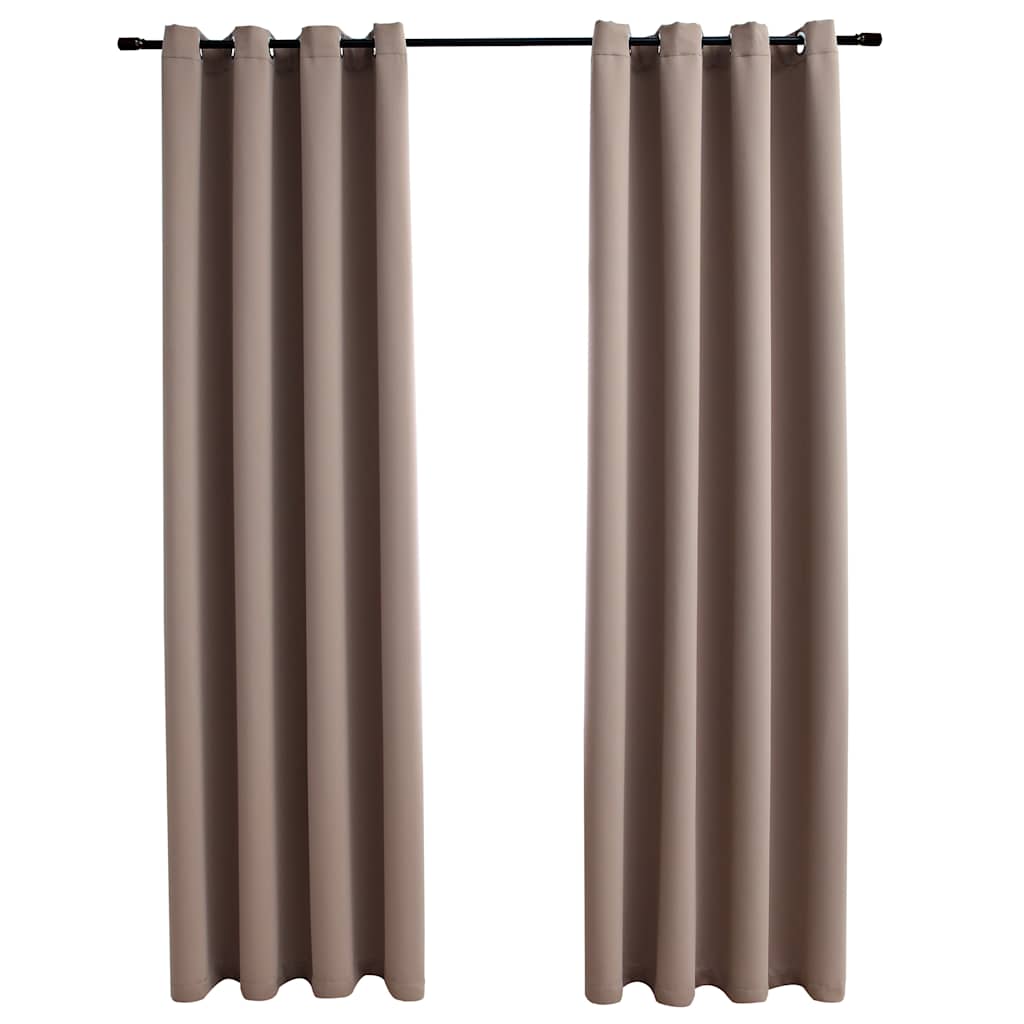 VidaXL Verdunkelungsvorhang mit Metallringen, 2 Stück, 140 x 225 cm, Taupe