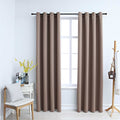 VidaXL Verdunkelungsvorhang mit Metallringen, 2 Stück, 140 x 225 cm, Taupe