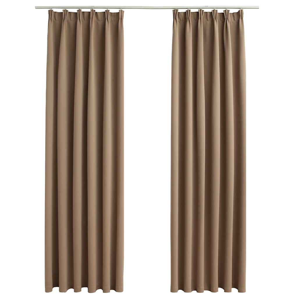 VidaXL Verdunkelungsvorhänge mit Haken, 2 Stück, 140 x 225 cm, Taupe