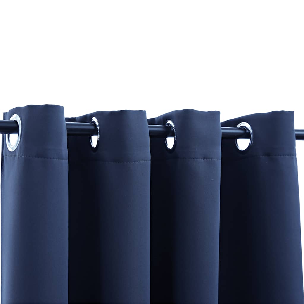 VidaXL Verdunkelungsvorhang mit Metallringen, 2 Stück, 140 x 225 cm, Blau