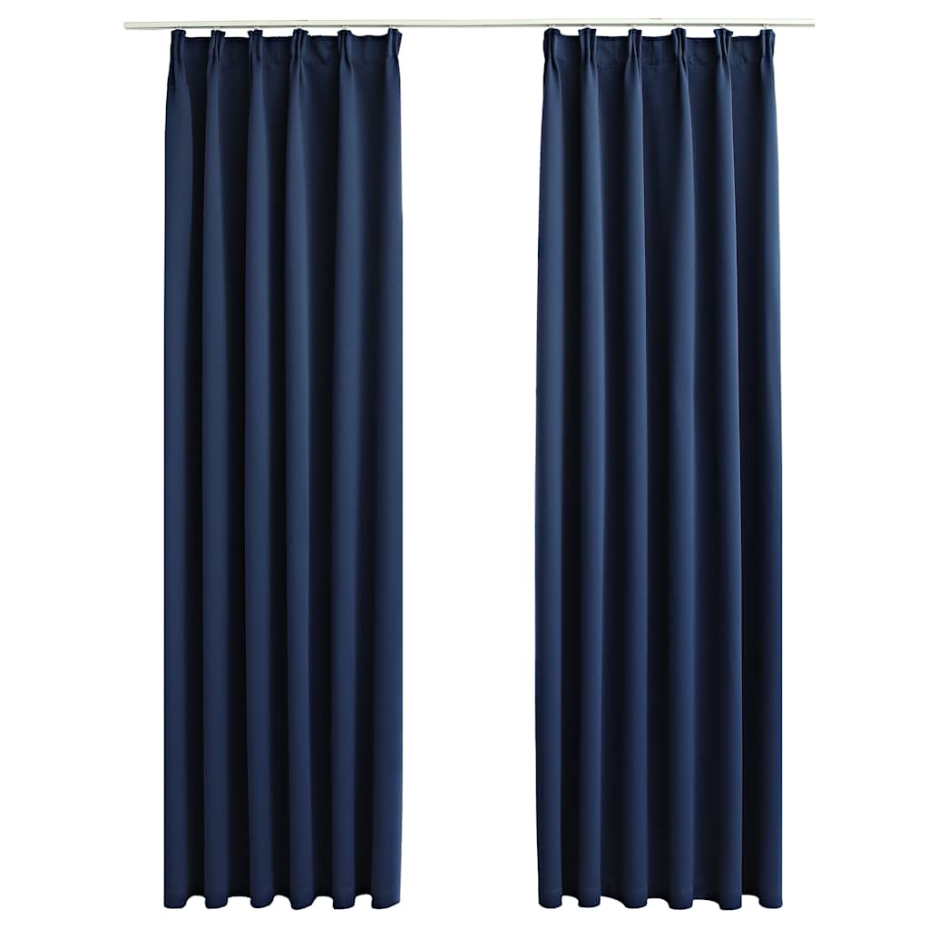 VidaXL Verdunkelungsvorhänge mit Haken, 2 Stück, 140 x 245 cm, Blau