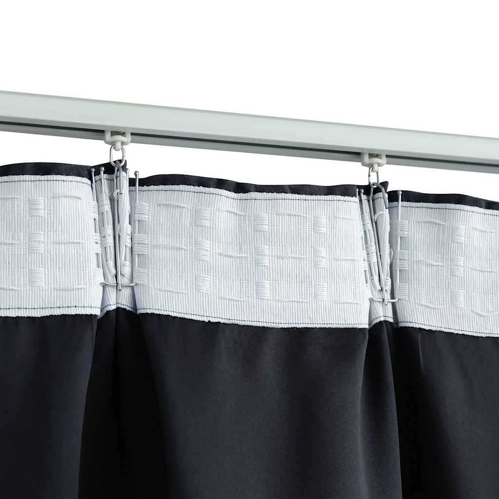 Vidaxl gordijnen verduisterend met haken 2 st 140x175 cm antraciet