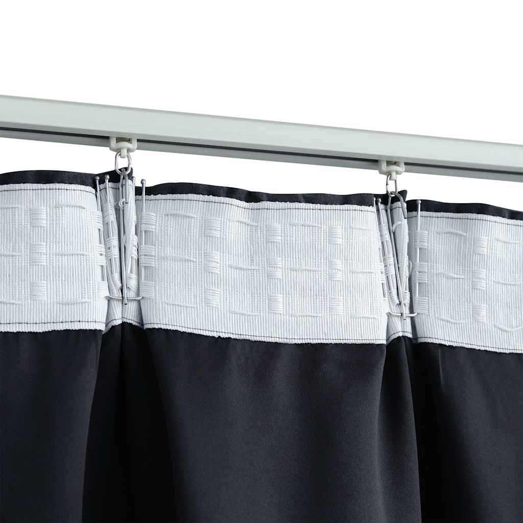 VidaXL Verdunkelungsvorhänge mit Haken, 2 Stück, 140 x 245 cm, Anthrazit