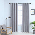 VidaXL Verdunkelungsvorhang mit Metallringen, 2 Stück, 140 x 245 cm, Grau