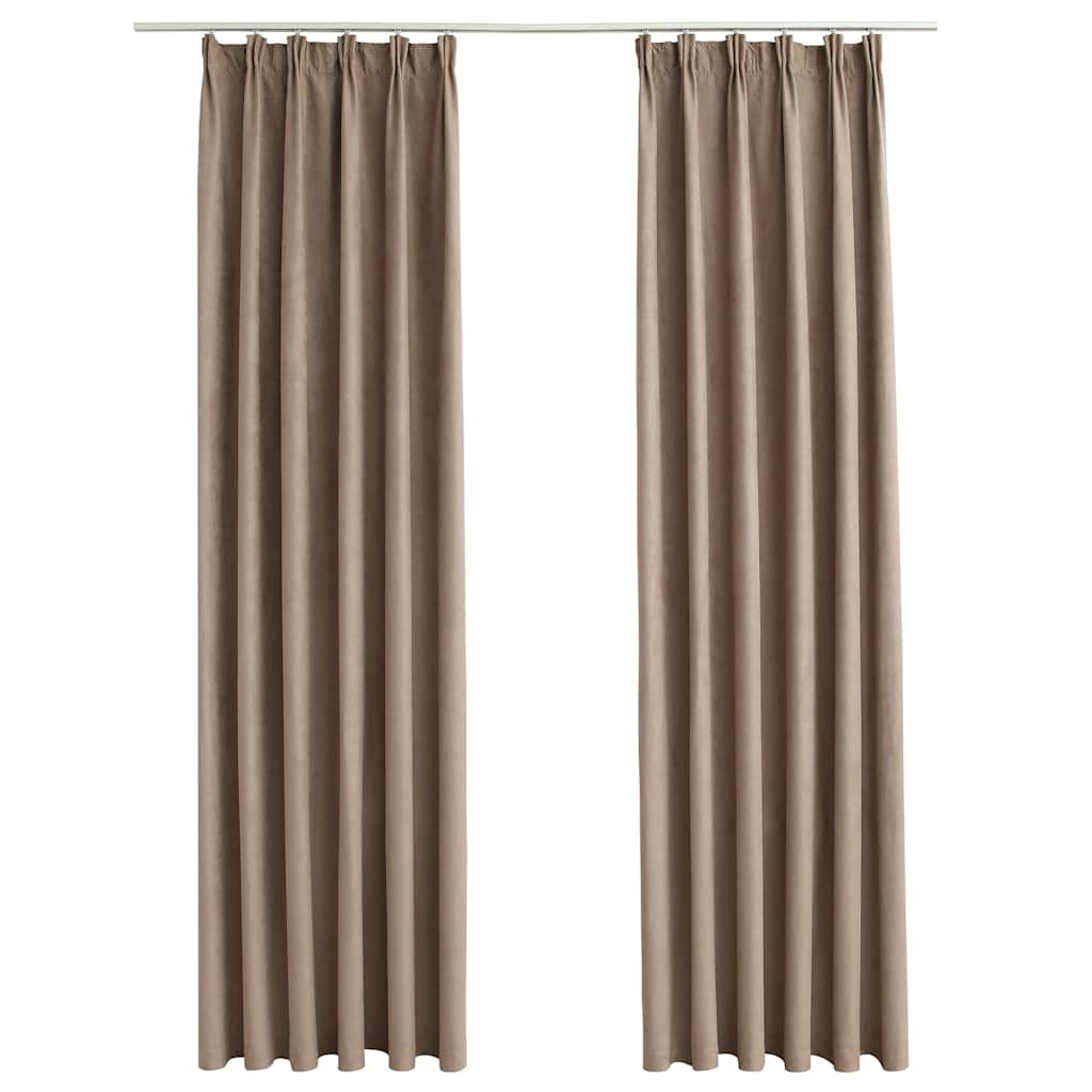 VidaXL Verdunkelungsvorhänge mit Haken, 2 Stück, 140 x 175 cm, Taupe
