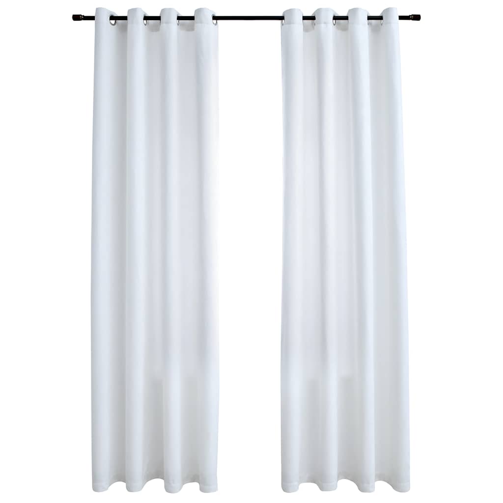 VidaXL Verdunkelungsvorhänge mit Ringen, 2 Stück, 140 x 245 cm, Cremeweiß