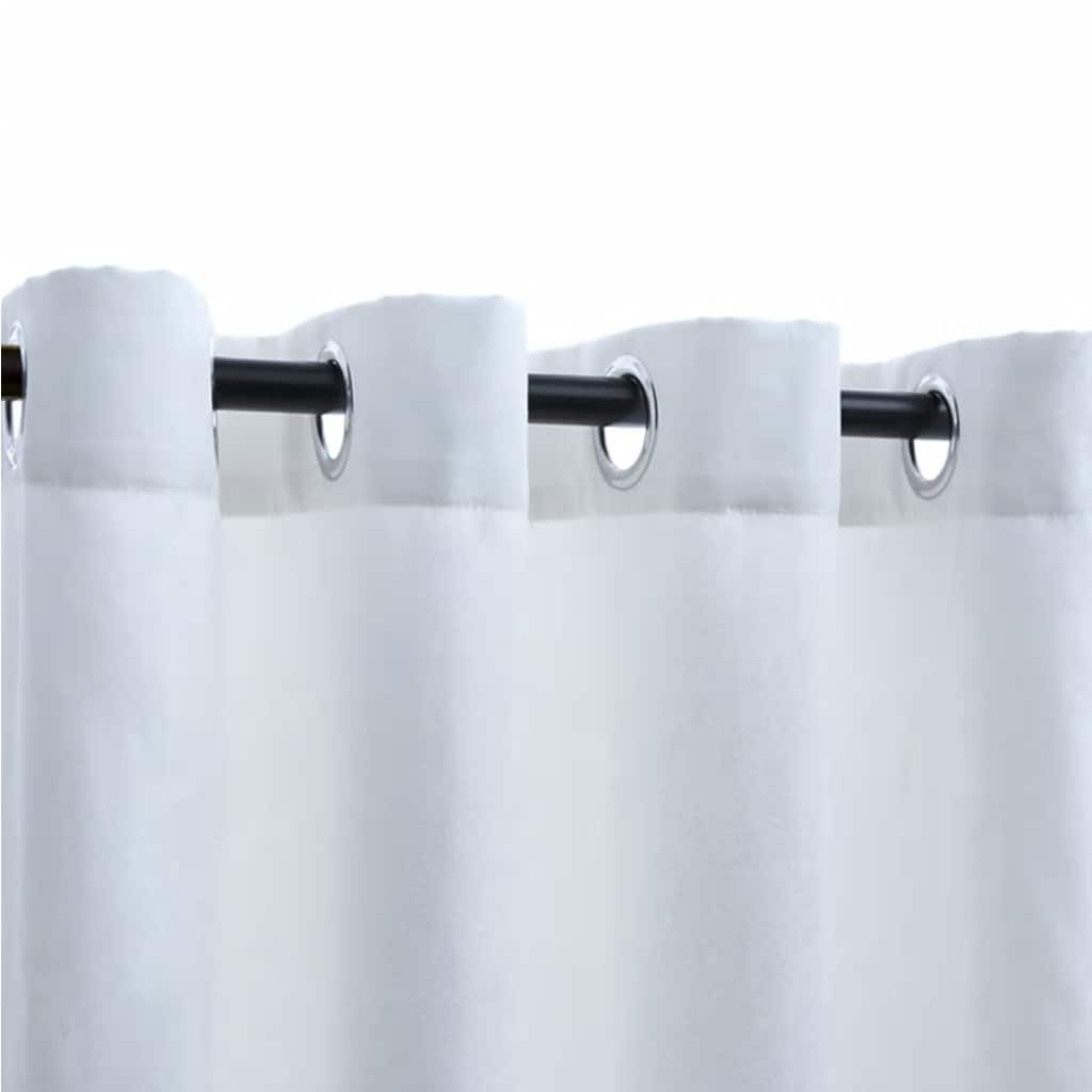 VidaXL Verdunkelungsvorhänge mit Ringen, 2 Stück, 140 x 245 cm, Cremeweiß