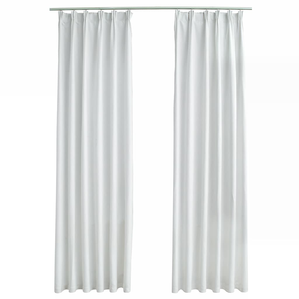 VidaXL Verdunkelungsvorhänge mit Haken, 2 Stück, 140 x 175 cm, Cremeweiß