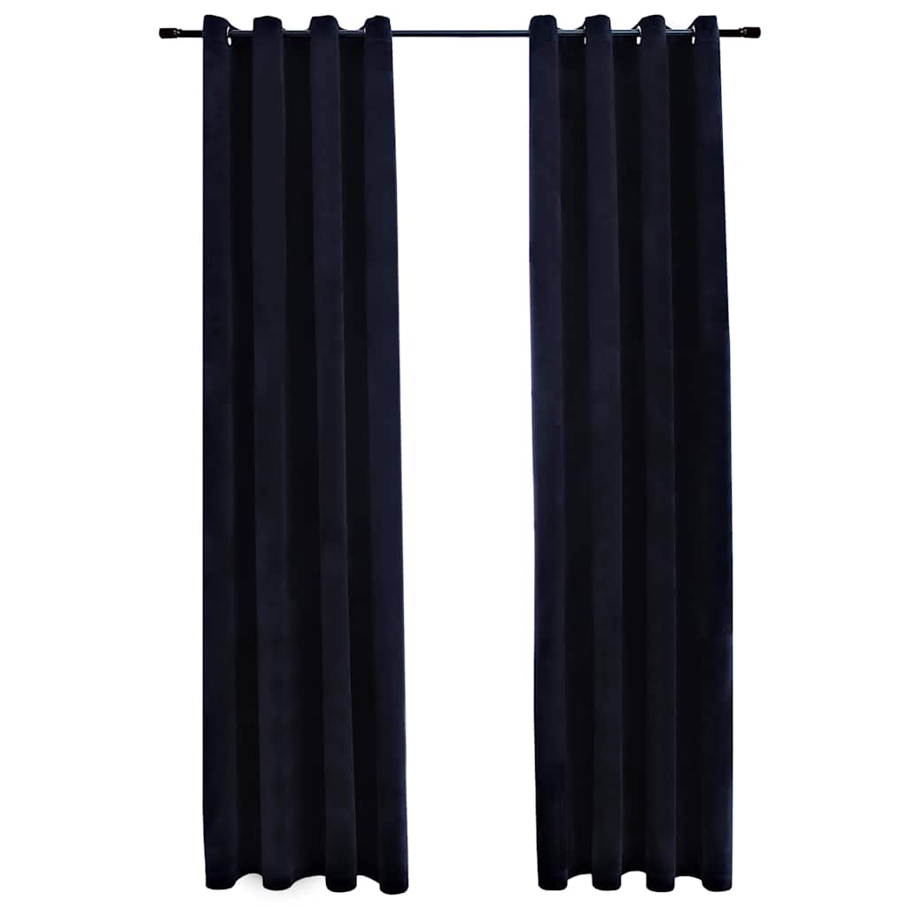 Vidaxl gordijn verduisterend met ringen 2 st 140x225 cm fluweel zwart