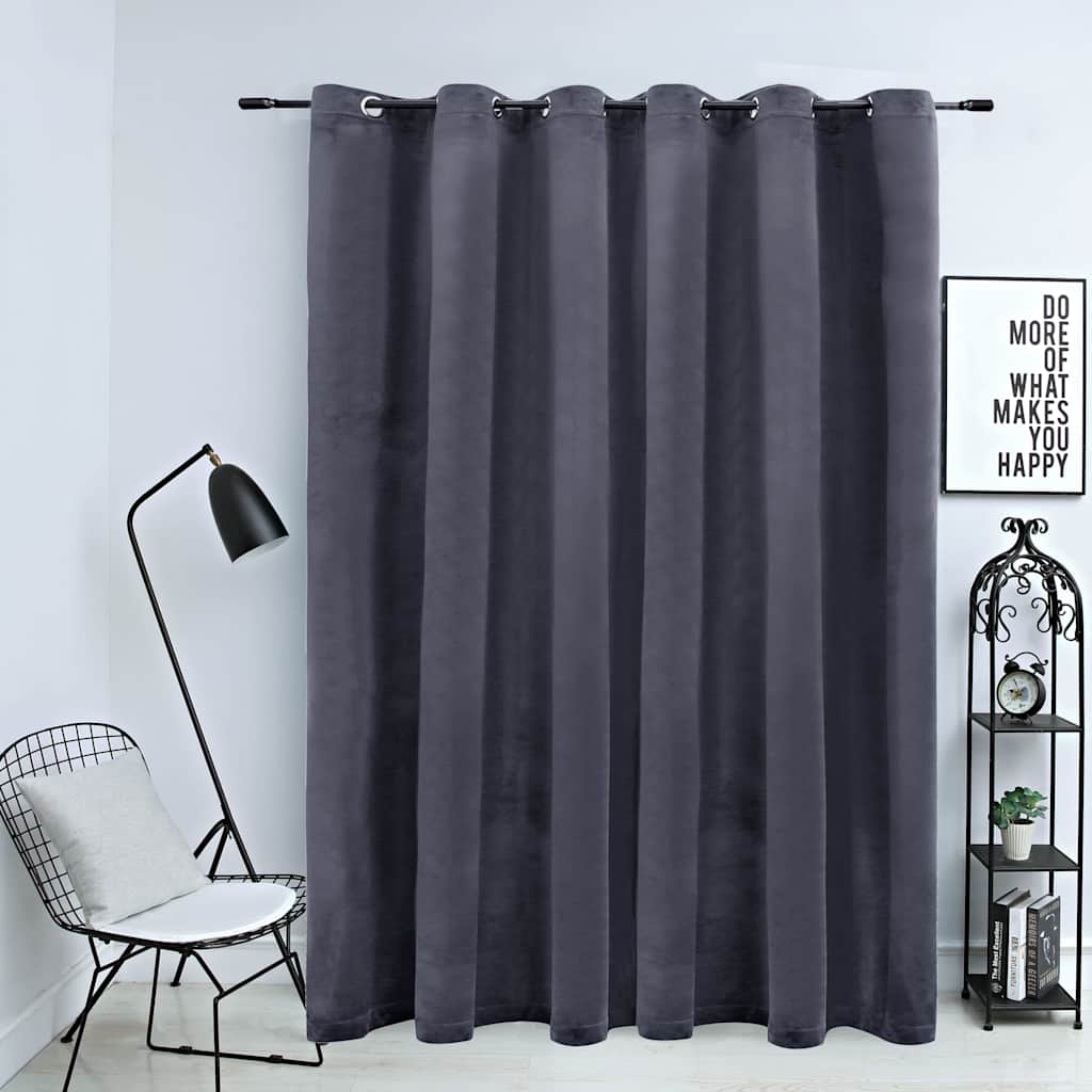 VidaXL Verdunkelungsvorhang mit Ringen 290x245 cm Samt anthrazit