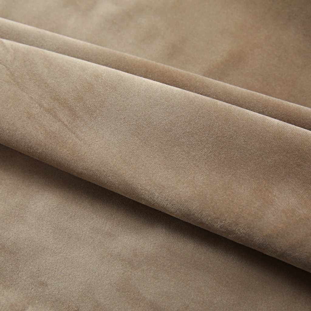 VidaXL Verdunkelungsvorhänge, 2 Stück mit Haken, 140 x 225 cm, Samt, beige