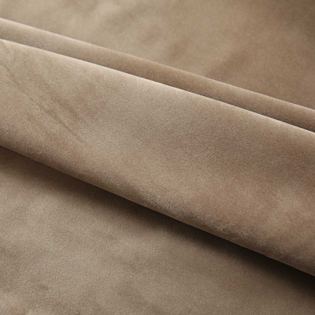 VidaXL Verdunkelungsvorhänge, 2 Stück mit Haken, 140 x 245 cm, Samt, beige