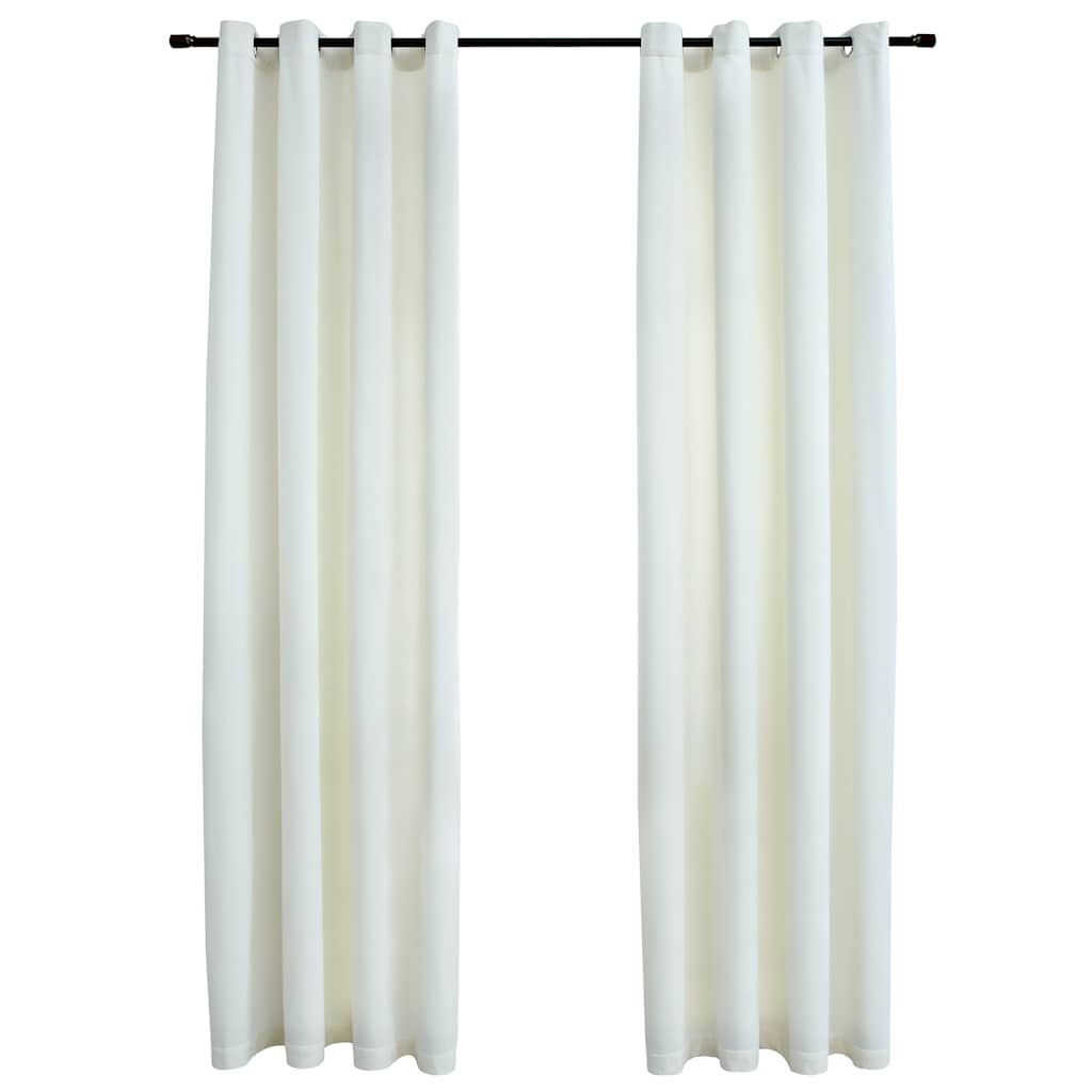 VidaXL Verdunkelungsvorhänge mit Ringen, 2 Stück, 140 x 175 cm, Samtcreme